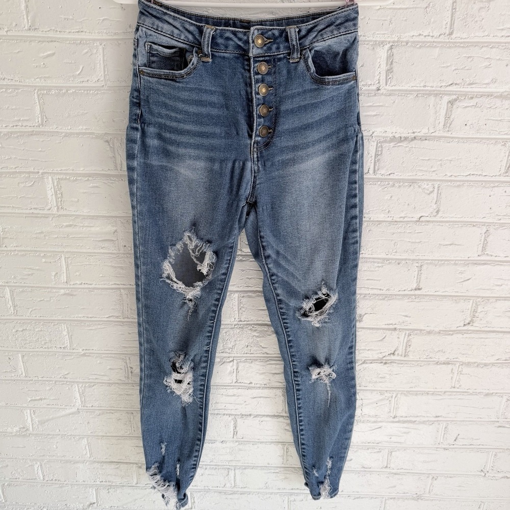 WAX Jeans Women's Blue Distressed Skinny Size 5/27